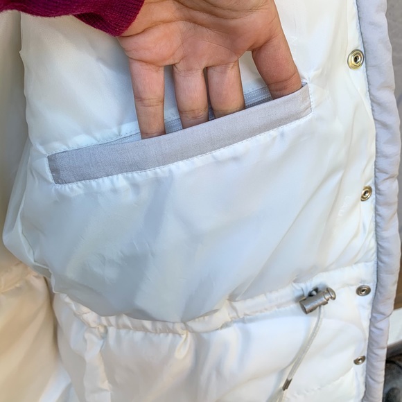 Ralph Lauren white gray insulated winter down snap zip closure puffer jacket - Picture 11 of 16